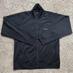 Mont Bell Mountain Jersey Jacket Full Zip Black Polyester 1114390 Men’s Size XL